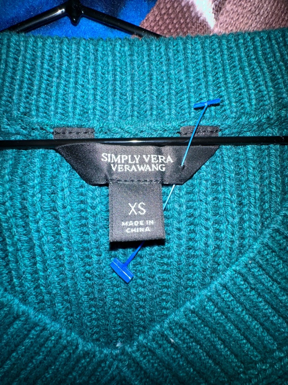 Simply Vera Vera Wang Teal V-Neck Sweater XS